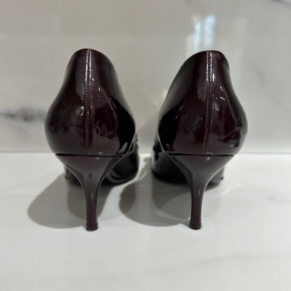 Ladies Salvatore Ferragamo Brown Patent Pumps - Size 8.5 - Picture 4 of 6